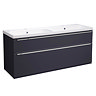 Roper Rhodes Scheme 1200 Double Drawer Vanity Unit with Lighting Kit + Double Basin - Matt Carbon La