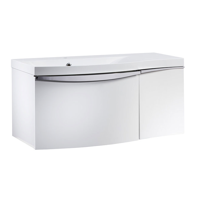 Roper Rhodes Serif 900mm Wall Mounted Unit - Gloss White - Left or Right Hand Option Large Image