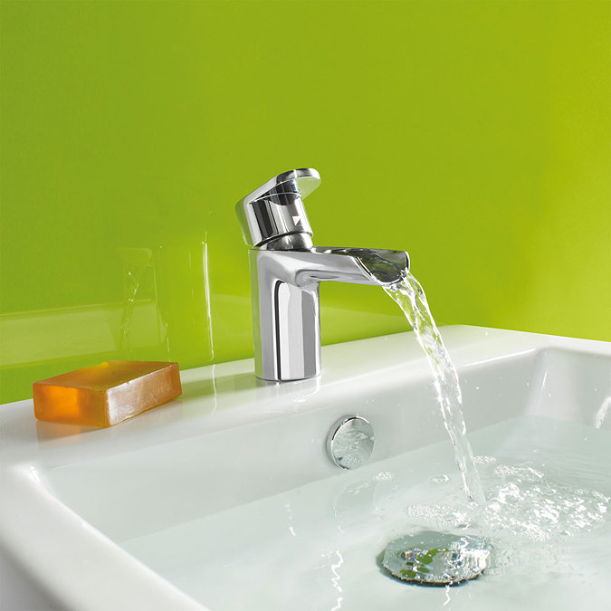 Roper Rhodes Stream Open Spout Basin Mixer with Clicker Waste - T771302 Standard Large Image