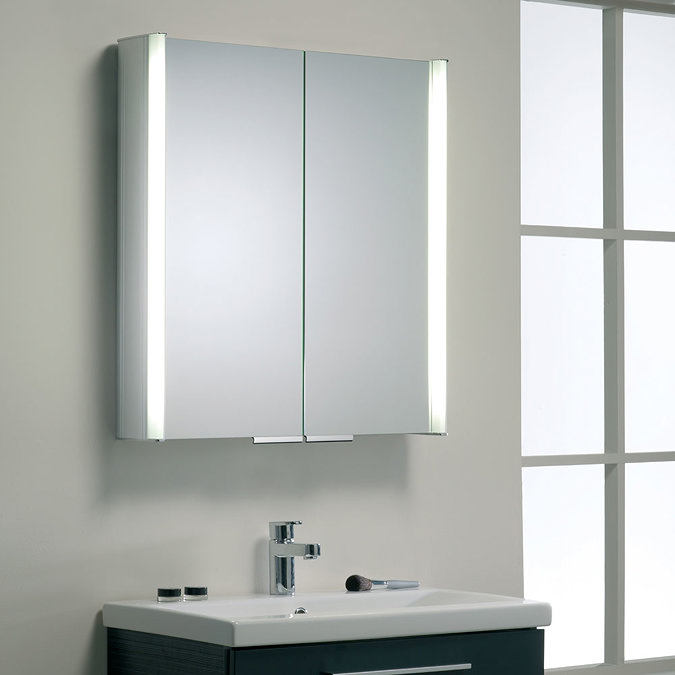Roper Rhodes Summit Illuminated Mirror Cabinet - Aluminium - AS615ALIL In Bathroom Large Image