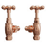Rose Gold Angled Traditional Radiator Valves  Profile Large Image