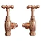 Rose Gold Angled Traditional Radiator Valves  Profile Large Image