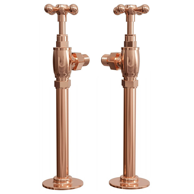 Rose Gold Angled Traditional Radiator Valves Large Image