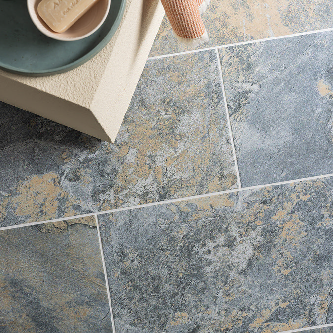 Rotella Blue Stone Effect Wall and Floor Tiles - 300 x 600mm
