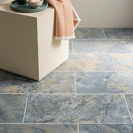 Rotella Blue Stone Effect Wall and Floor Tiles - 300 x 600mm
