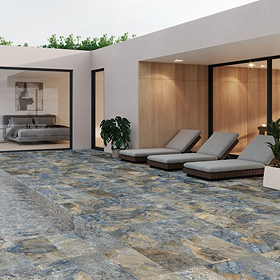 Rotella Blue Stone Effect Wall and Floor Tiles - 300 x 600mm