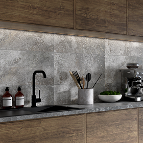 Rotella Grey Stone Effect Wall and Floor Tiles - 300 x 600mm