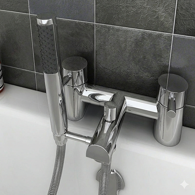 Cruze Round Bath Shower Mixer Handset Holder Arm Chrome