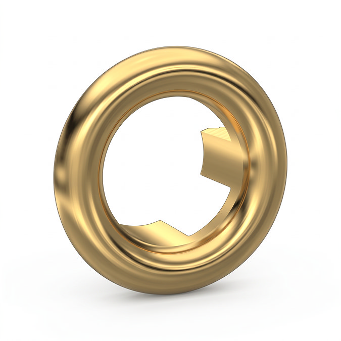 Round Brushed Brass Overflow Ring