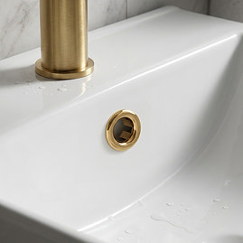 Round Brushed Brass Overflow Ring