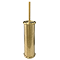 Brushed Gold Round Toilet Brush + Holder