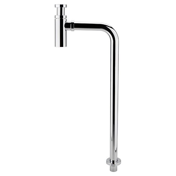 Arezzo Round Basin Bottle Trap & Tube to Floor Pipe Set - Chrome