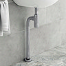 Arezzo Round Basin Bottle Trap & Tube to Floor Pipe Set - Chrome