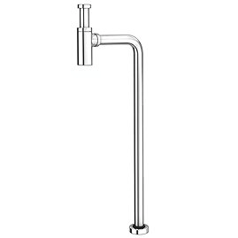 Arezzo Round Basin Bottle Trap & Tube to Floor Pipe Set - Chrome