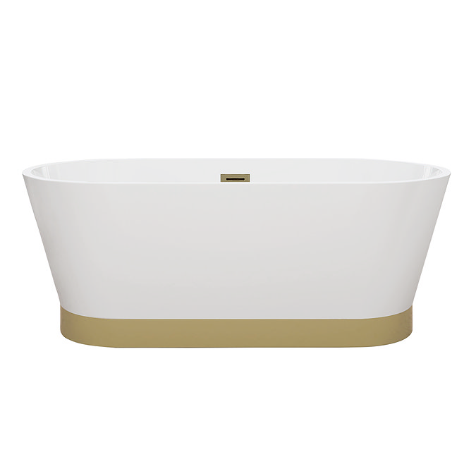 Roxbury 1500 Freestanding Modern Bath - Brushed Brass Trim and Waste