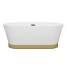 Roxbury 1500 Freestanding Modern Bath - Brushed Brass Trim and Waste