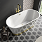 Roxbury 1500 Freestanding Modern Bath - Brushed Brass Trim and Waste