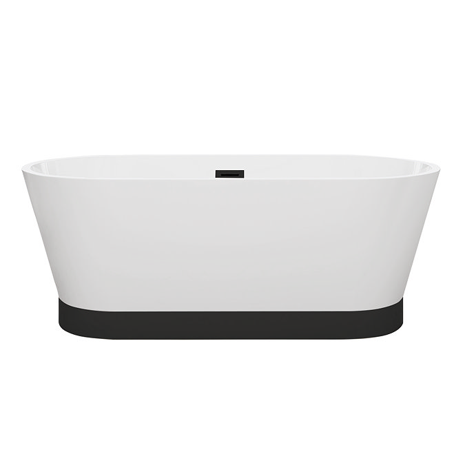 Roxbury 1500 Freestanding Modern Bath - Matt Black Trim and Waste