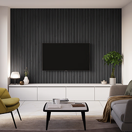 Roxbury 2400 x 600mm Anthracite Oak Acoustic Wall Panel