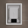 Back image of the Roxbury 600 x 800mm Illuminated Rectangular Mirror showing the mounts and electrical components.