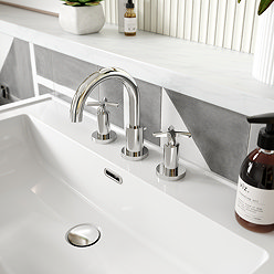 Roxbury Art Deco 3 Tap Hole Basin Mixer