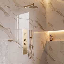 Roxbury Concealed Shower Tower Panel Brushed Brass