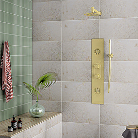 Roxbury Concealed Shower Tower Panel Brushed Brass
