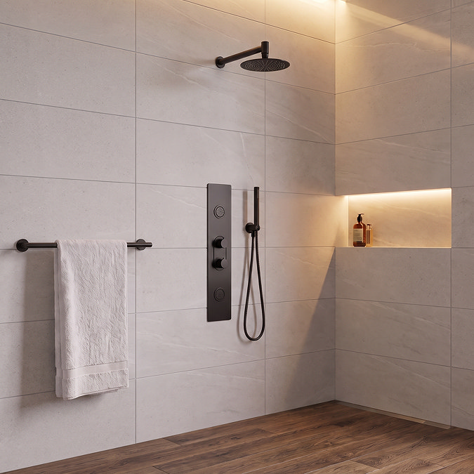 Roxbury Concealed Shower Tower Panel Matt Black