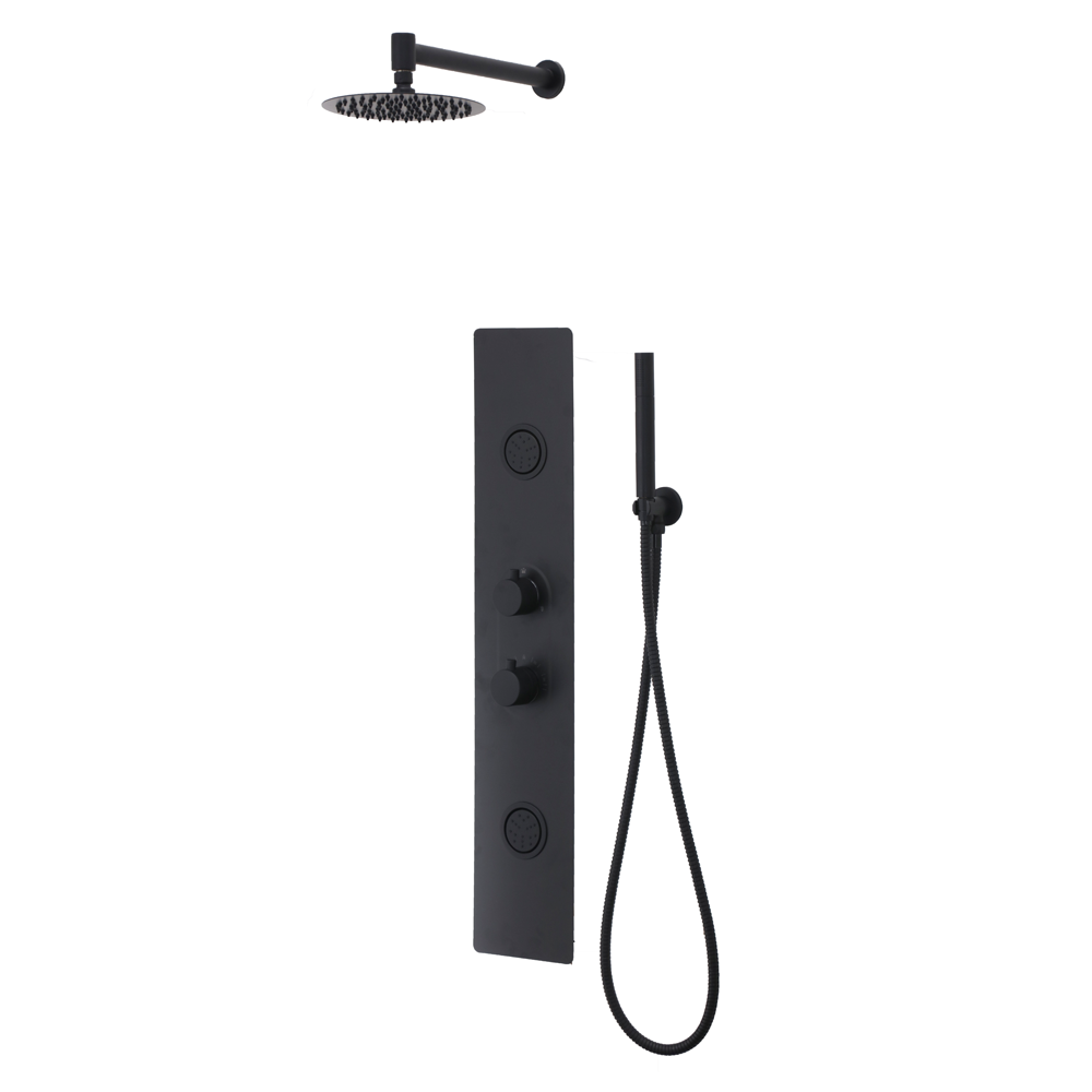 Roxbury Concealed Shower Tower Panel Matt Black