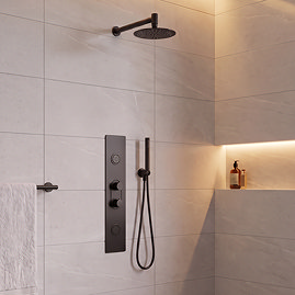 Roxbury Concealed Shower Tower Panel Matt Black