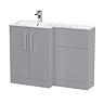 Roxbury Deco Fluted 1100 Grey Bathroom Combination Suite Unit with Carrera Marble Basin