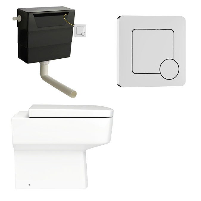 Roxbury Deco Fluted 1100mm Anthracite Combination Unit with Matt White Stone Basin, Square Pan & Chrome Flush