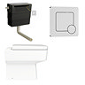 Roxbury Deco Fluted 1100mm Green Combination Unit with Matt White Stone Basin, Square Pan & Chrome Flush