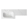 Roxbury Deco Fluted 1100mm White Combination Unit with Carrera Marble Basin, Round Pan & Chrome Flush