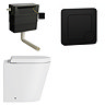 Roxbury Deco Fluted 1100mm White Combination Unit with Matt White Stone Basin - Black Handles & Flush, Round Pan