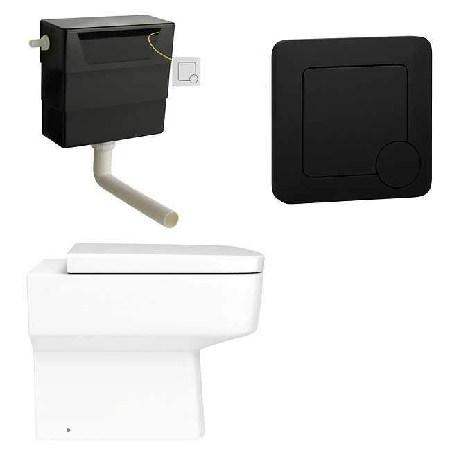 Roxbury Deco Fluted 1100mm White Combination Unit with Matt White Stone Basin - Matt Black Handles & Flush, Square Pan