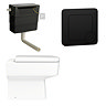 Roxbury Deco Fluted 1100mm White Combination Unit with Matt White Stone Basin - Matt Black Handles & Flush, Square Pan
