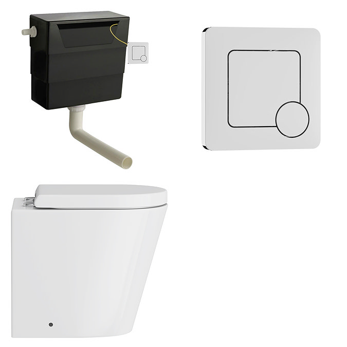 Roxbury Deco Fluted 1100mm White Combination Unit with Matt White Stone Basin, Round Pan & Chrome Flush