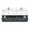 Roxbury Deco Fluted 1200mm Anthracite Grey Double Basin Vanity Unit - 2 Drawer Unit with Chrome Handles