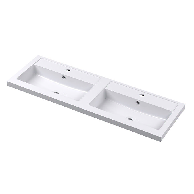 Roxbury Deco Fluted 1200mm White Double Basin Vanity Unit 