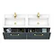 Roxbury Deco Fluted 1200mm Anthracite Grey Double Basin Vanity Unit - 2 Drawer Unit with Brushed Brass Handles