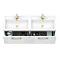 Roxbury Deco Fluted 1200mm White Double Basin Vanity Unit - 2 Drawer Unit with Brushed Brass Handles