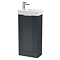Roxbury Deco Fluted 400mm Anthracite Grey Floor Standing Cloakroom Vanity Unit
