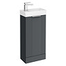 Roxbury Deco Fluted 400mm Anthracite Grey Floor Standing Cloakroom Vanity Unit