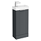 Roxbury Deco Fluted 400mm Anthracite Grey Floor Standing Cloakroom Vanity Unit