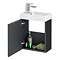Roxbury Deco Fluted 400mm Anthracite Grey Wall Hung Cloakroom Vanity Unit