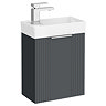 Roxbury Deco Fluted 400mm Anthracite Grey Wall Hung Cloakroom Vanity Unit