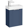 Roxbury Deco Fluted 400mm Blue Wall Hung Cloakroom Vanity Unit