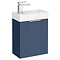Roxbury Deco Fluted 400mm Blue Wall Hung Cloakroom Vanity Unit