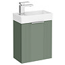 Roxbury Deco Fluted 400mm Green Wall Hung Cloakroom Vanity Unit